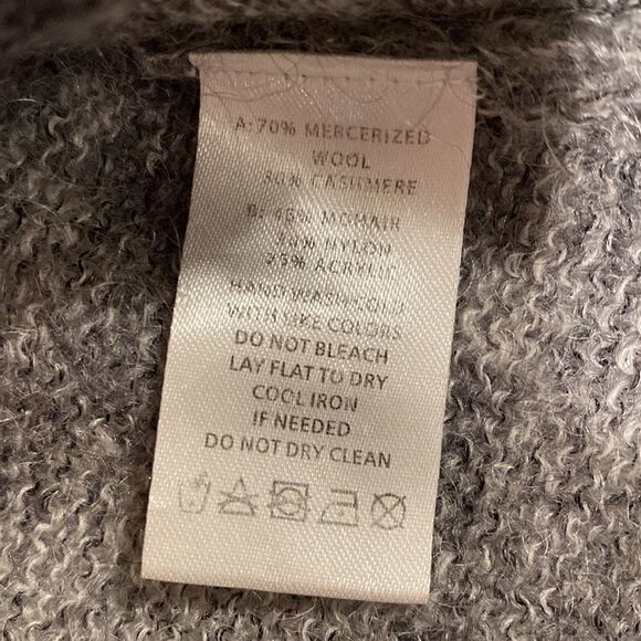 Leo & Sage scoop neck color block wool cashmere pullover sweater - Picture 7 of 9